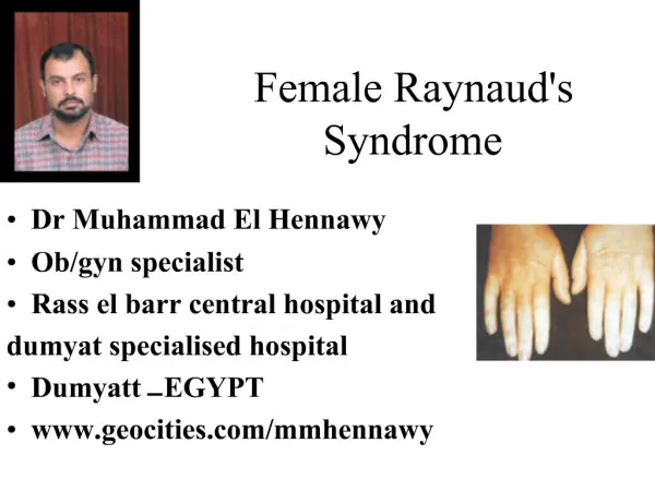 Female Raynauds Syndrome