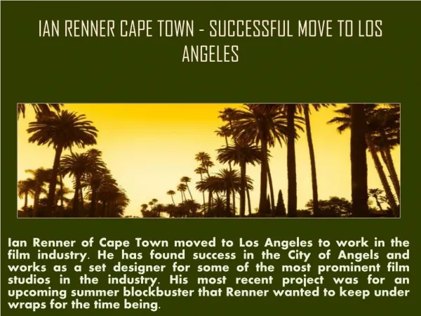 Ian Renner Cape Town | Professional Designer