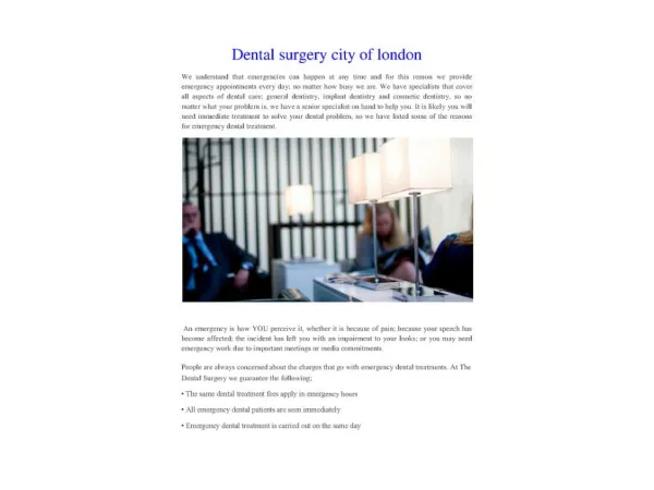 Dental surgery city of london