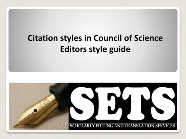 Citation styles in Council of Science Editors style guide