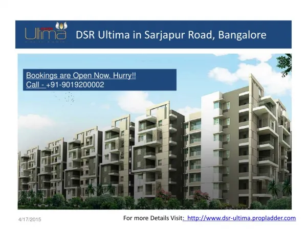 2, 3 BHK Flats at DSR Ultima in Sarjapur Road, Bangalore