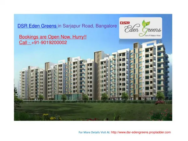 3 BHK Apartments At DSR EdenGreens in Sarjapur, Bangalore