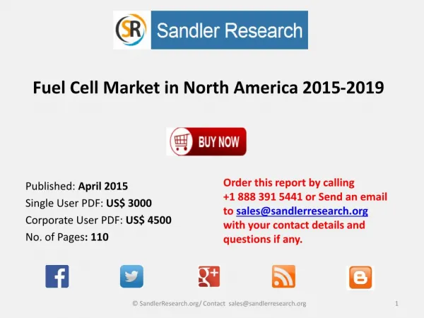 New Report on Fuel Cell Market in North America 2015-2019