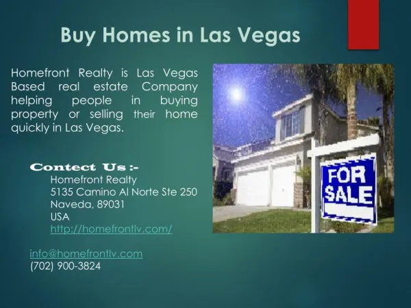 Buy homes in las vegas