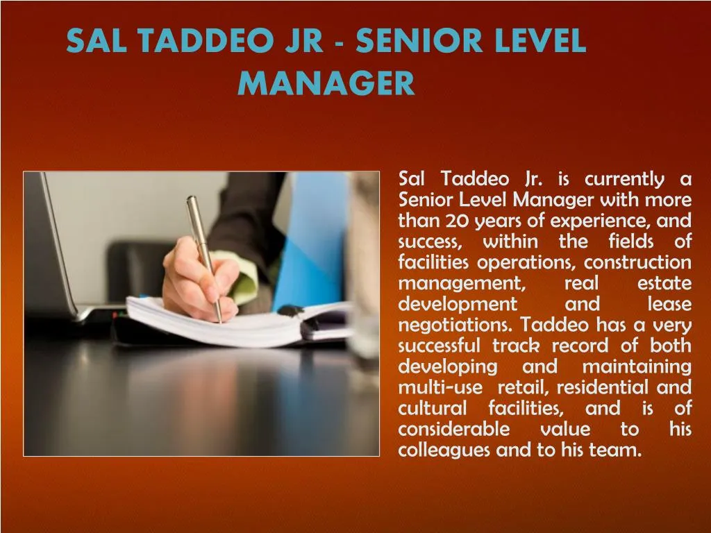 sal taddeo jr senior level manager