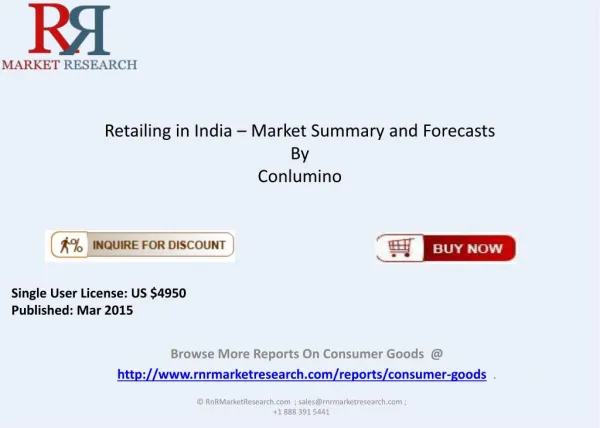 Indian Retail Market Overview in 2015 Research Report