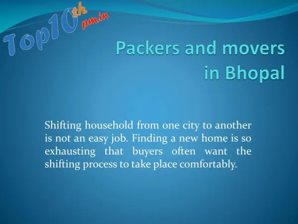 packers and movers bhopal