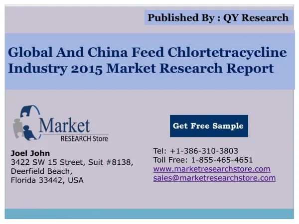 Global and China Feed Chlortetracycline Industry 2015 Market