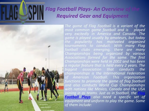 Flag Football Plays- An Overview of the Required Gear and Eq