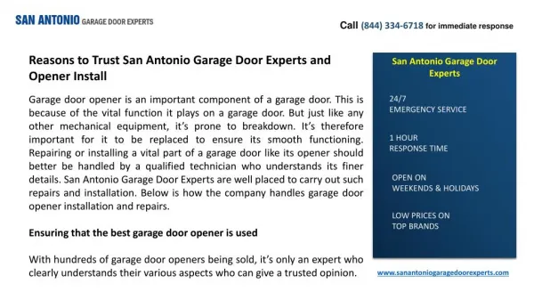 Reasons to Trust San Antonio Garage Door Experts and Opener