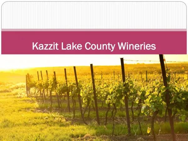 Kazzit Lake County Wineries