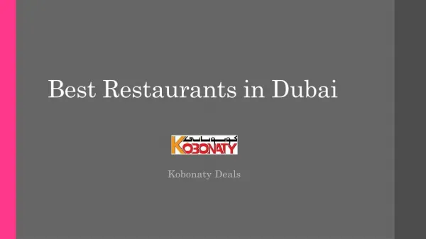 Best Restaurants in Dubai