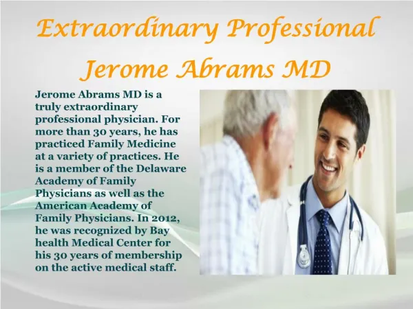 Jerome Abrams MD | Family Medicine of Smyrna-Clayton