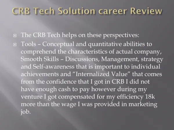 Career Reviews By CRB TECH