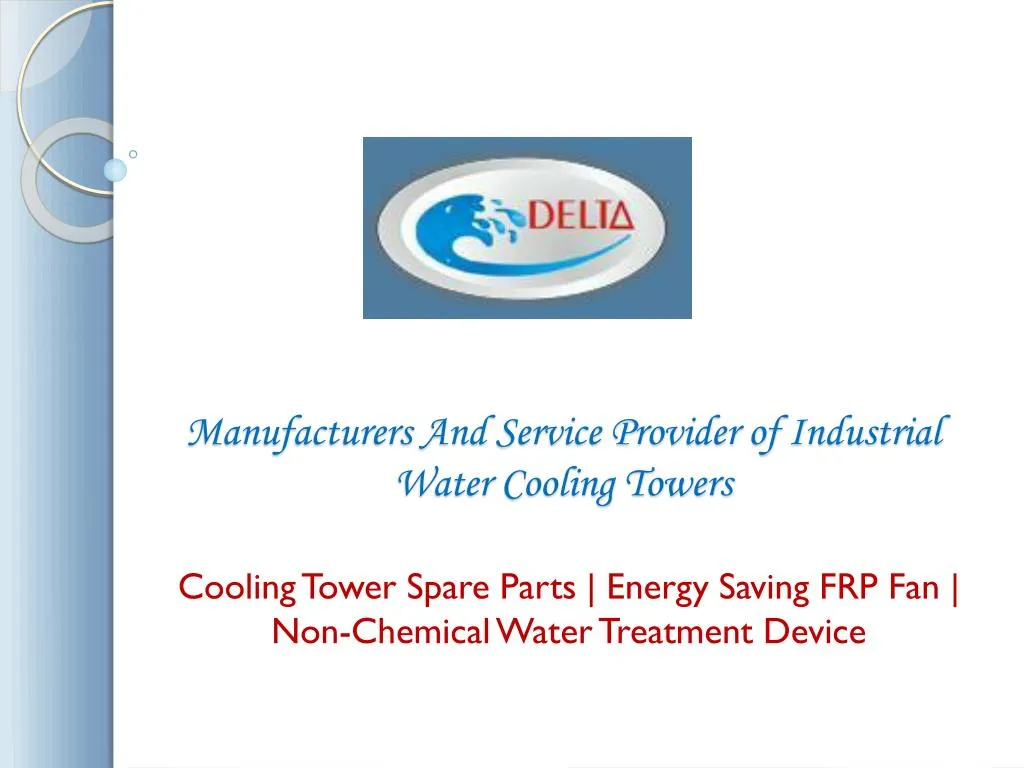 manufacturers and service provider of industrial water cooling towers