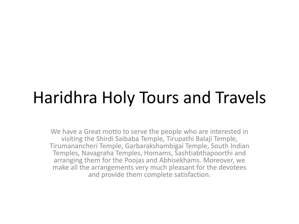 haridhra holy tours and travels