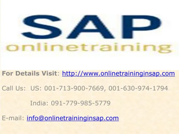 SAP XI Online Training and Placement - SAP XI DEMO - Online