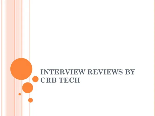 Interview Reviews By CRB TECH Candidate