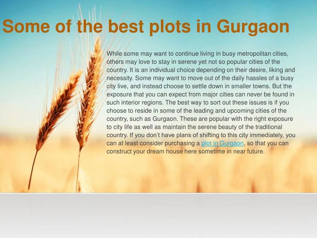 some of the best plots in gurgaon