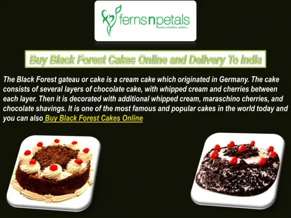 Black Forest Cakes Online With Express Delivery Services
