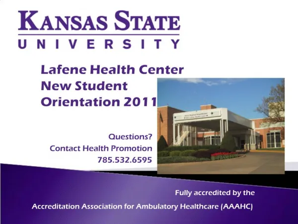 Lafene Health Center New Student Orientation 2011