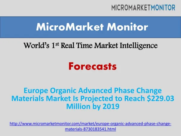 Europe Organic Advanced Phase Change Materials Market