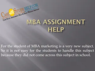 Case Study Assignment Help - slide 1