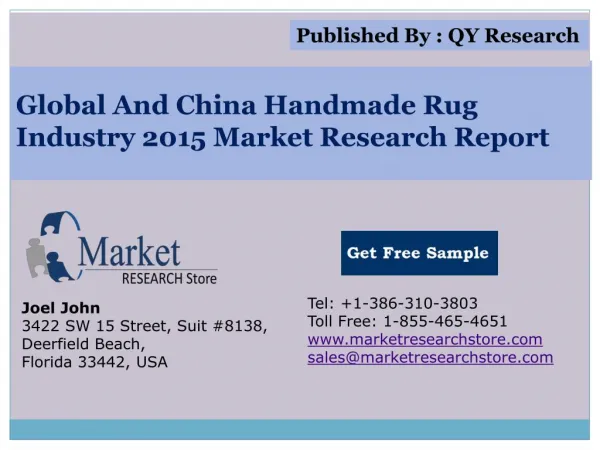 Global and China Handmade Rug Industry 2015 Market Outlook P