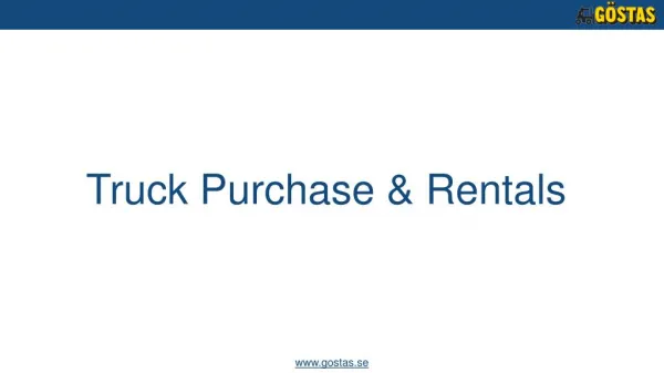 Truck purchase and rentals