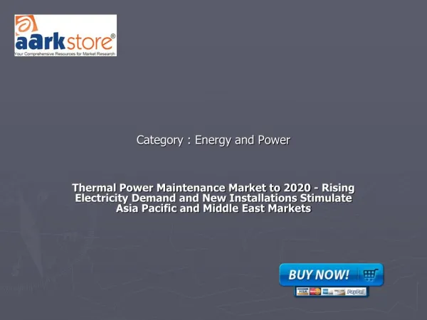 Thermal Power Maintenance Market to 2020