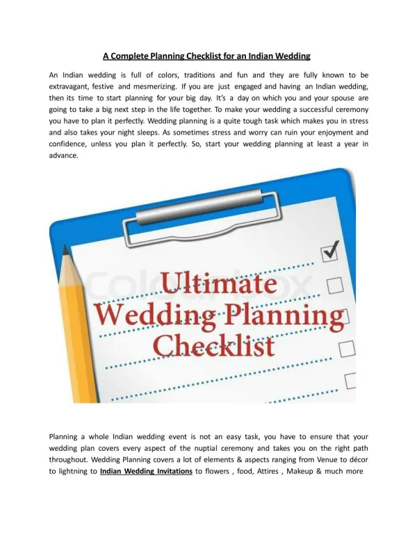A Complete Indian Wedding Planning Checklist