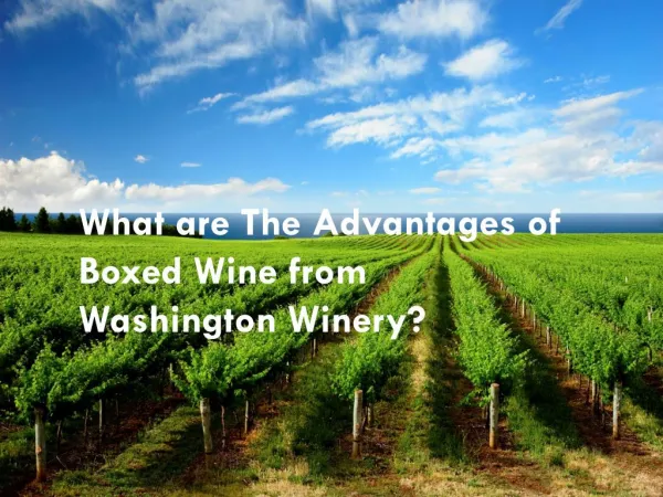 What are The Advantages of Boxed Wine from Washington Winery