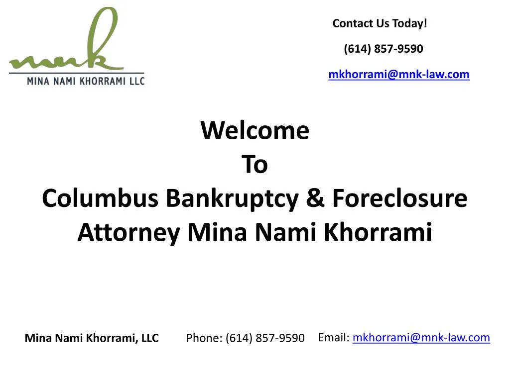 welcome to columbus bankruptcy foreclosure attorney mina nami khorrami