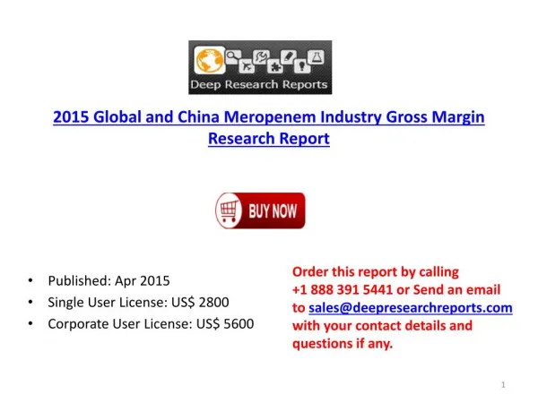 Production Research Report on Global and China Meropenem Ind