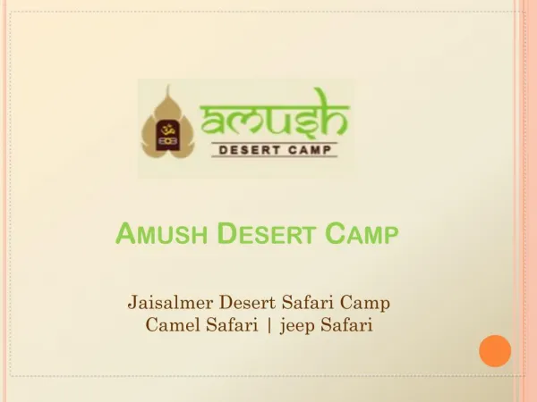 Desert Safari Camp | Rajasthan Desert Safari