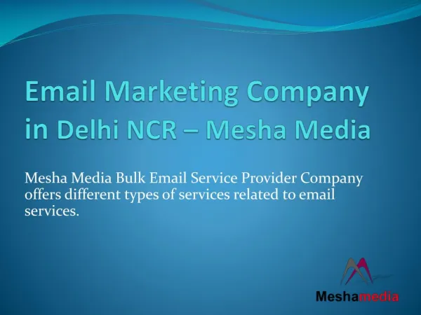 Mesha Media – Email Marketing Company in Delhi