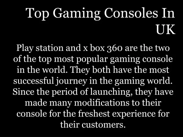 Top Gaming Consoles In UK