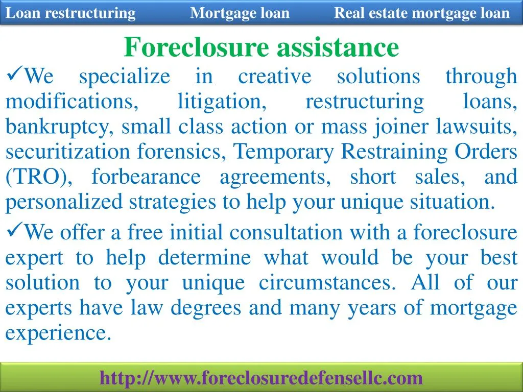 foreclosure assistance