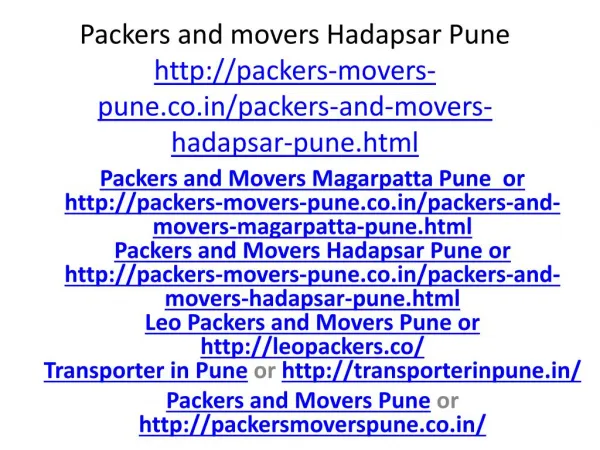 Packers and Moevrs Hadapsar Pune