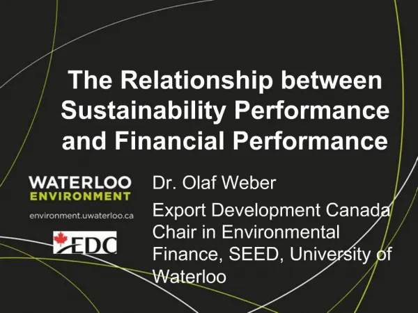 The Relationship between Sustainability Performance and Financial Performance