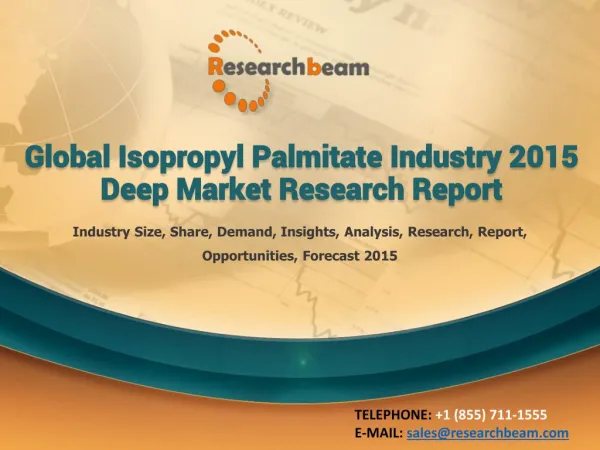 Global Isopropyl Palmitate Industry 2015