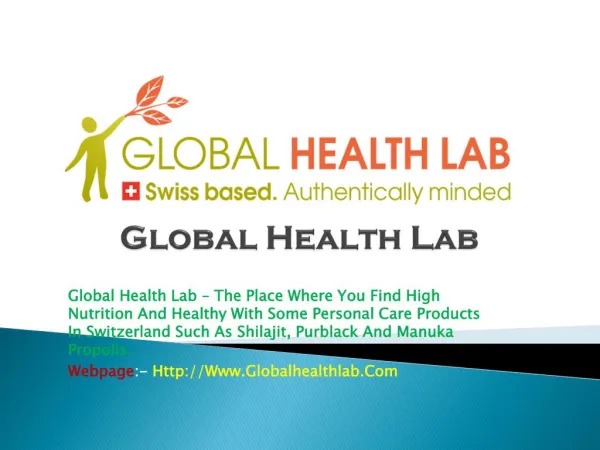 Global Health Lab - Healthy Products