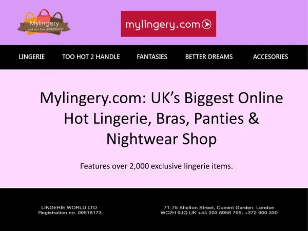 Mylingery.com Hot lingerie shop uk