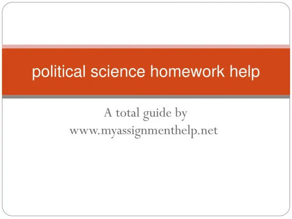MyAssignmentHelp.Net: What is Political Science ?