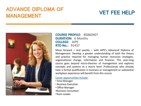 Advanced Diploma of Management Course Online Syndey Australi