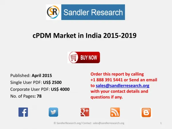 cPDM Market in India 2015-2019 Analyzed