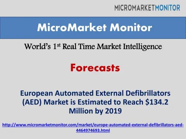 European Automated External Defibrillators Market by 2019