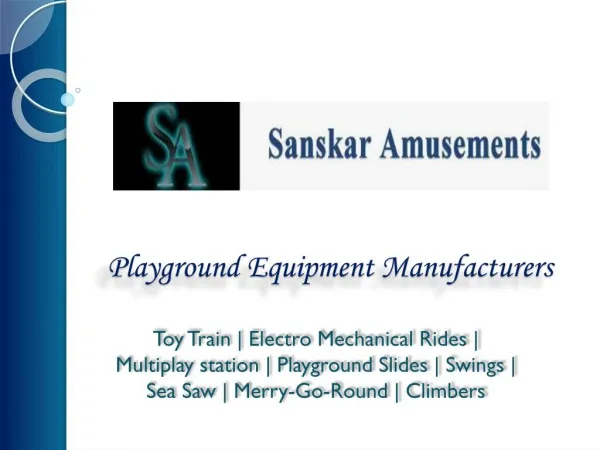 Playground Equipments Manufacturers | Suppliers