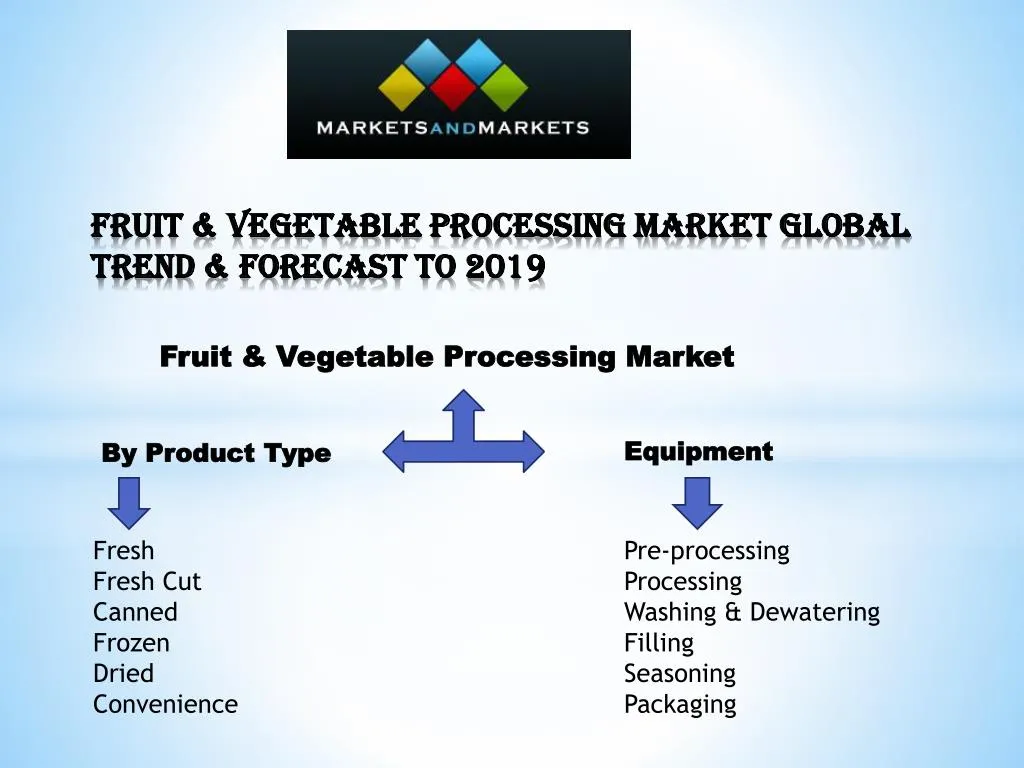 fruit vegetable processing market global trend forecast to 2019