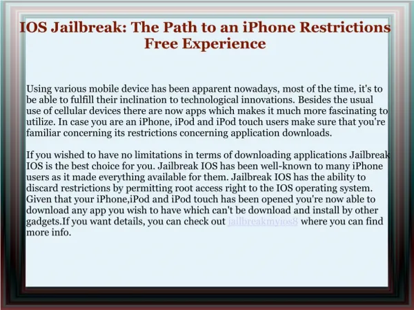 iOS 8 Jailbreaking Technique